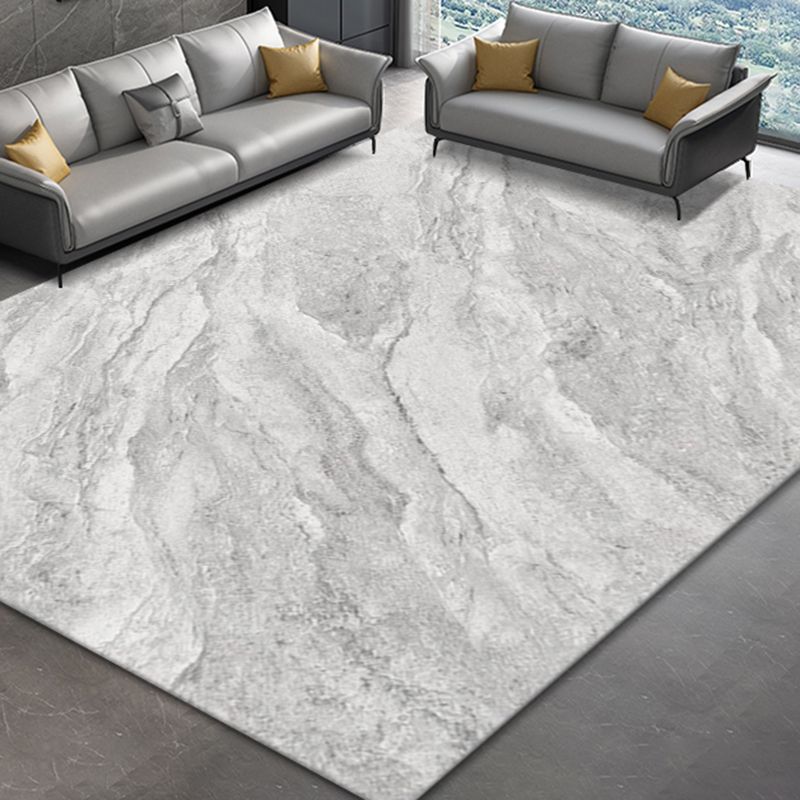 Light Grey Modern Rug Blending Graphic Industrial Rug Non-Slip Backing Rug for Home Decor