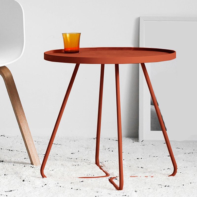 17.7"/19.7" Tall Metal Round Tray Top Side Table Iron Sled End Table
