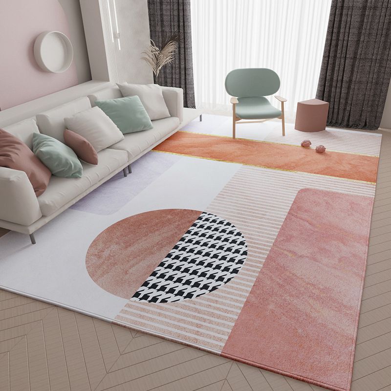 Orange Simple Carpet Blending Color Piece Carpet Stain Resistant Carpet for Home Decor