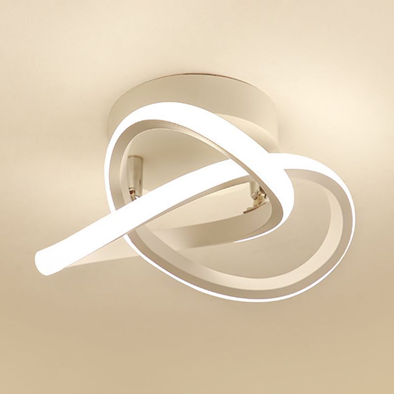 Twisted Aisle Ceiling Mounted Light Metal LED Nordic Semi Flush Mount Light