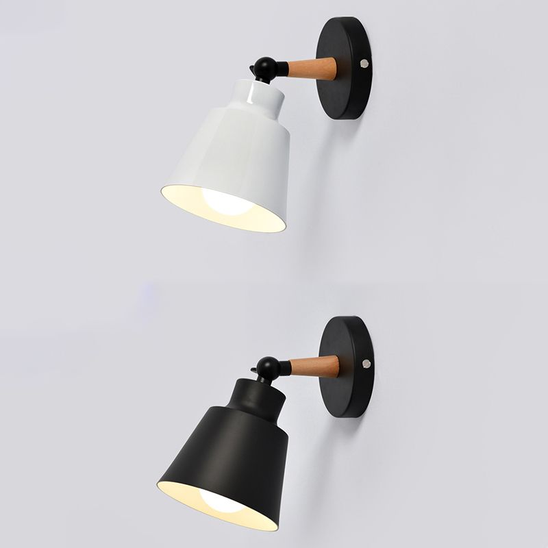 Metal Cone Shaped Sconce Light Fixture Nordic Style Wall Light Fixture for Bedroom