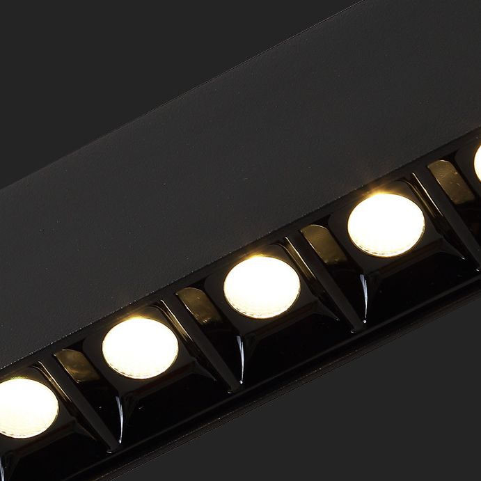 Éclairage île rectangulaire noir mat