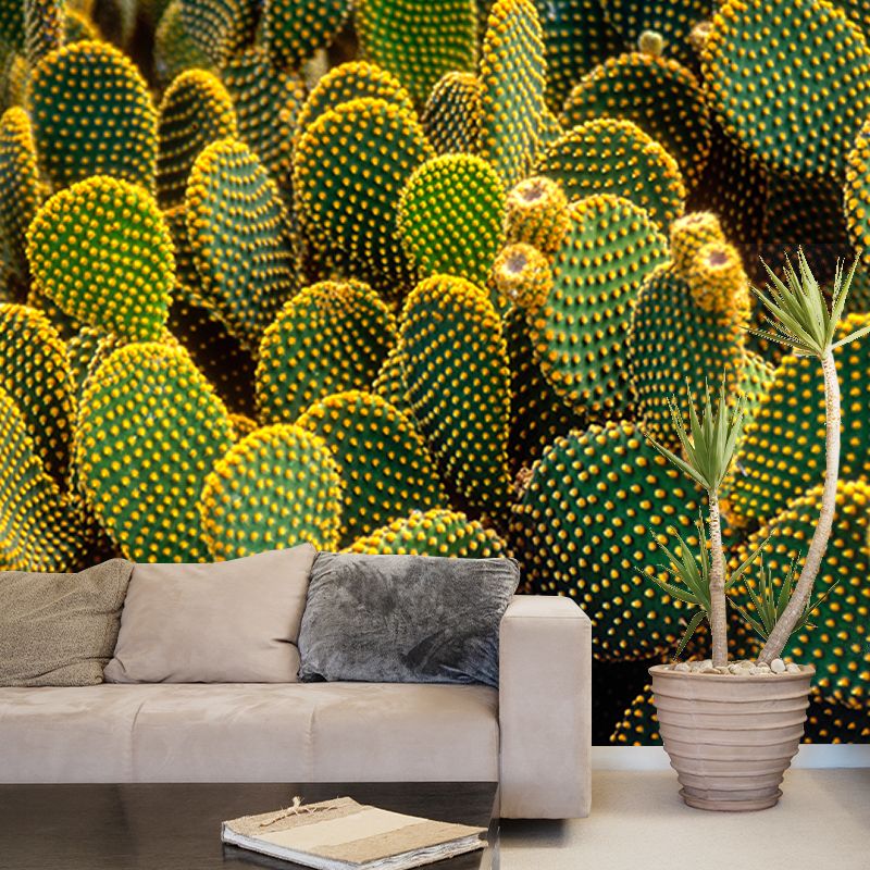 Pleasing Wall Mural Tropical Cactus Patterned Sitting Room Wall Mural