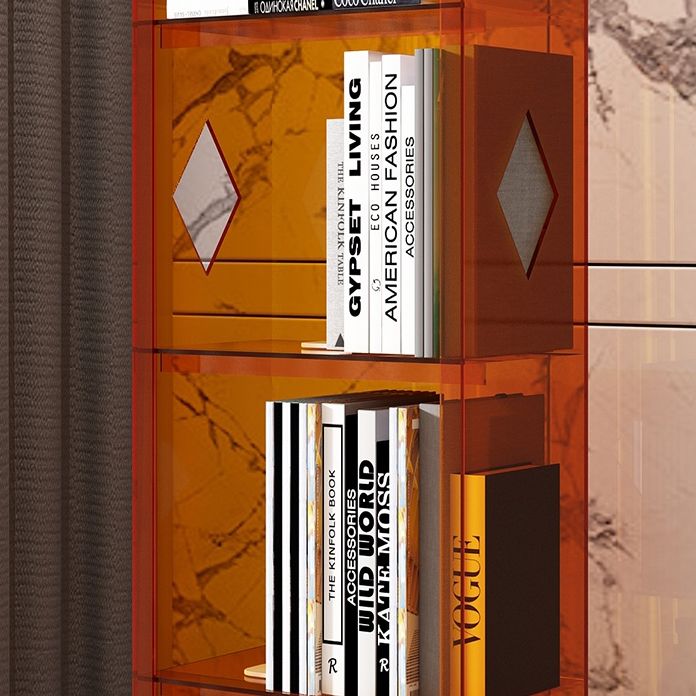 Modern Style Closed Back Standard Bookshelf Acrylic Bookcase for  Home Office