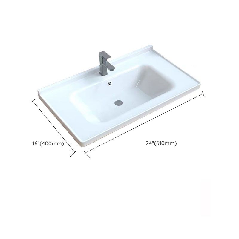 Modern Bathroom Sink Porcelain with Overflow Drop-in Bathroom Sink(Not Included Faucet)
