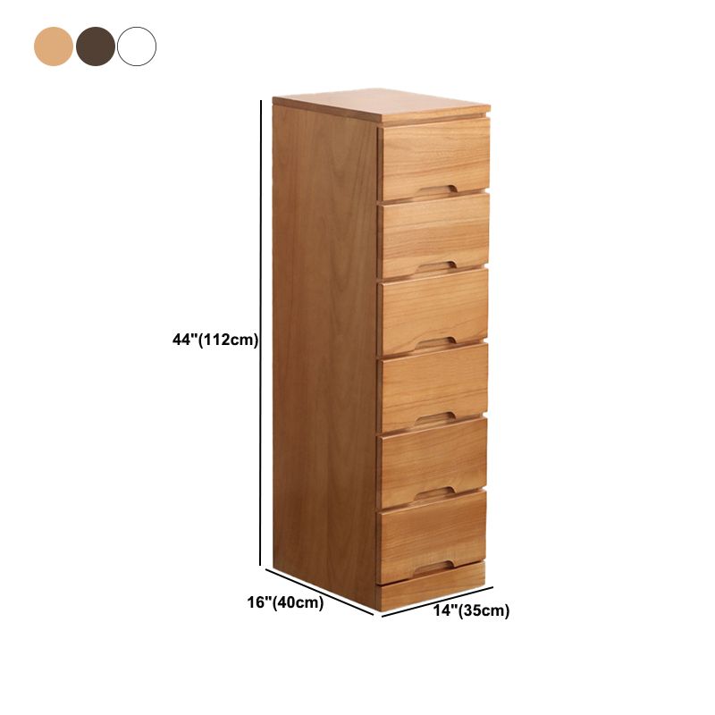 44.09" H Mid-Century Modern Solid Wood Accent Chest with 6 Drawers
