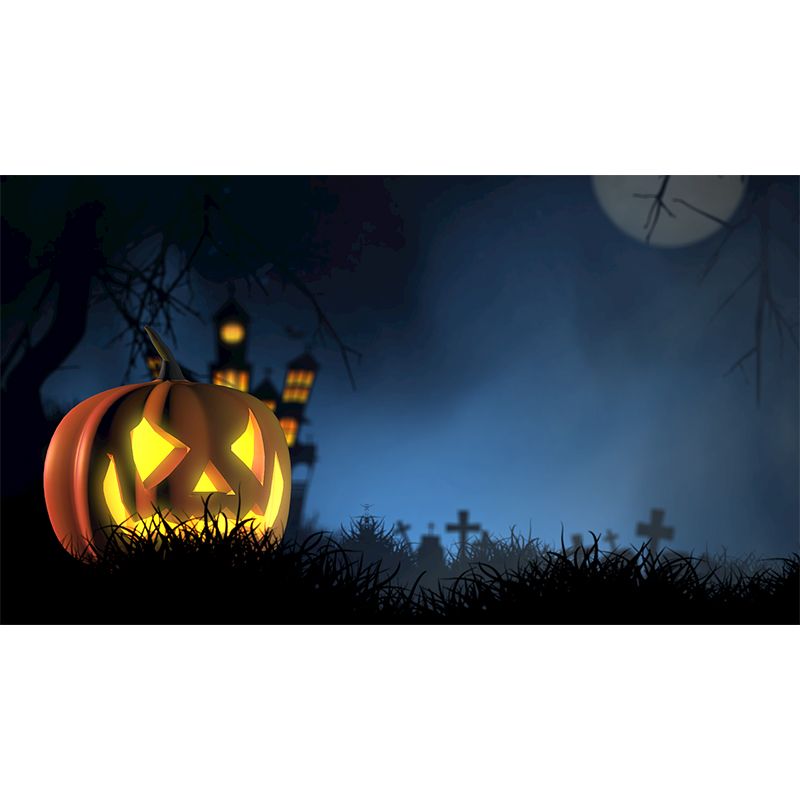 Halloween Pumpkin Pattern Mural Horizontal Version Moisture-proof for Wall Decoration