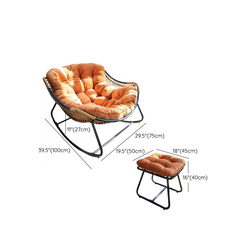 Contemporary Rocker Chair Upholstered Antique Finish Rocking Accent Chair