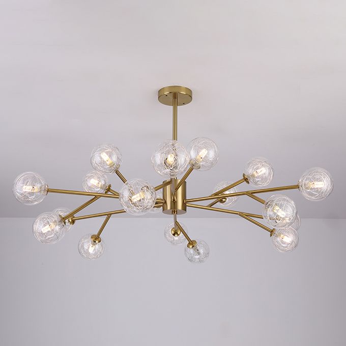 Modern Chandelier Light Fixtures Multi-Head Suspension Pendant Lamp with Glass Shade