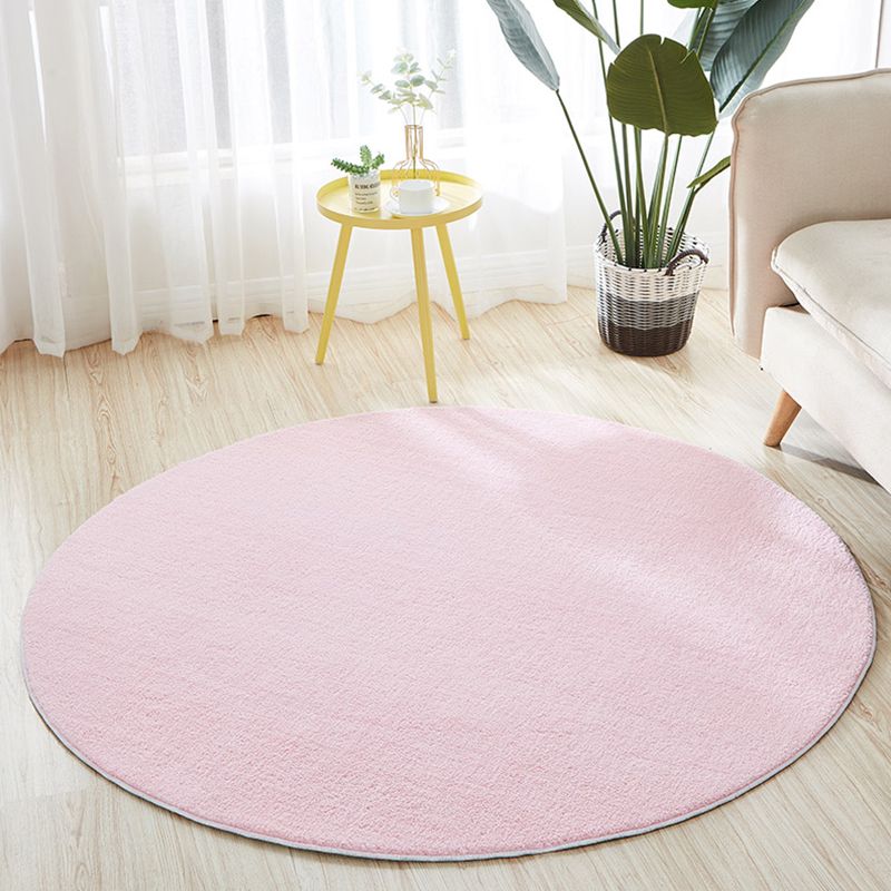 Multi-Color Living Room Rug Relaxing Solid Color Area Carpet Cotton Blend Non-Slip Stain-Resistant Easy Care Rug