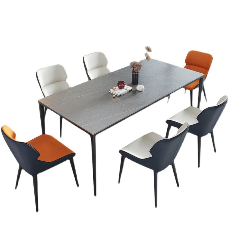 Mesa de comedor de piedra sinterizada Mesa de 4 patas de estilo industrial para comedor
