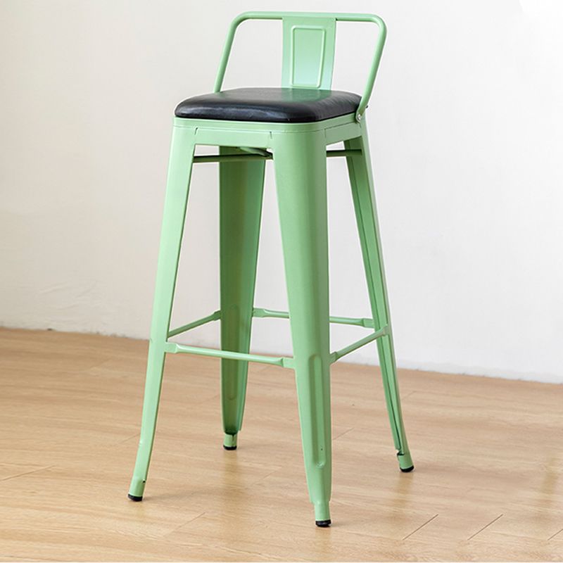 Nordic Armless Backrest Counter Stool Iron Cafe Bar Stool with Seat and Pedal
