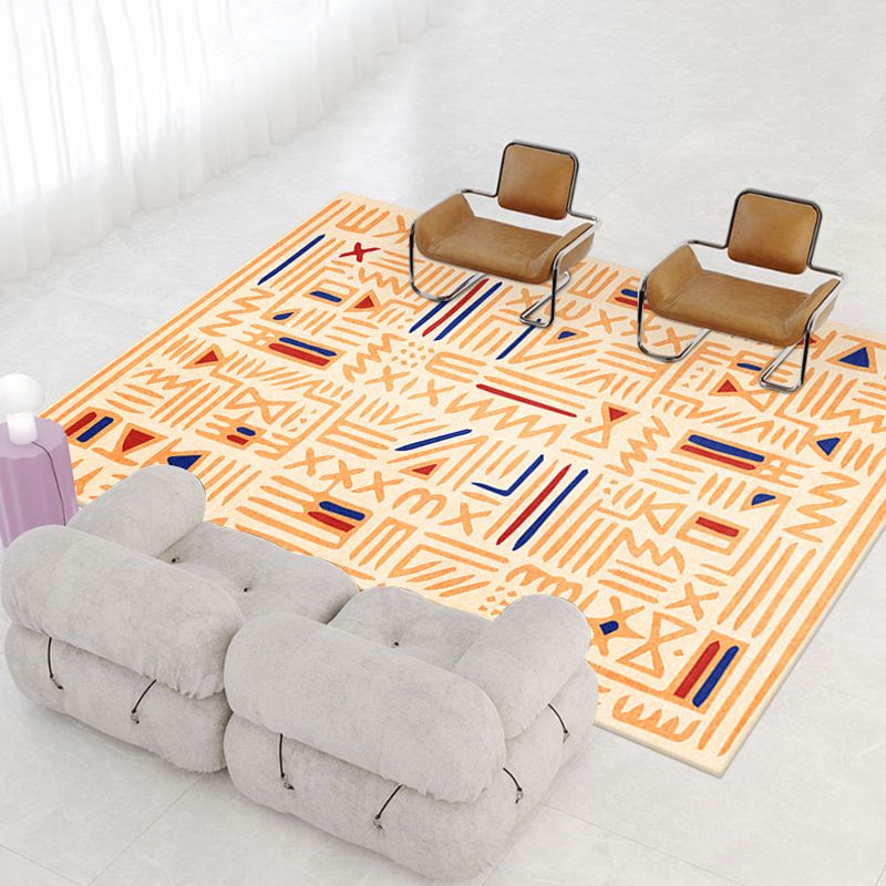 Colorful Southwestern Rug Individuality Tribal Totem Rug Anti-Slip Backing Carpet for Living Room