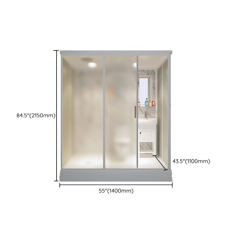 Rectangle Shower Stall Tempered Glass Shower Stall with Shower Base