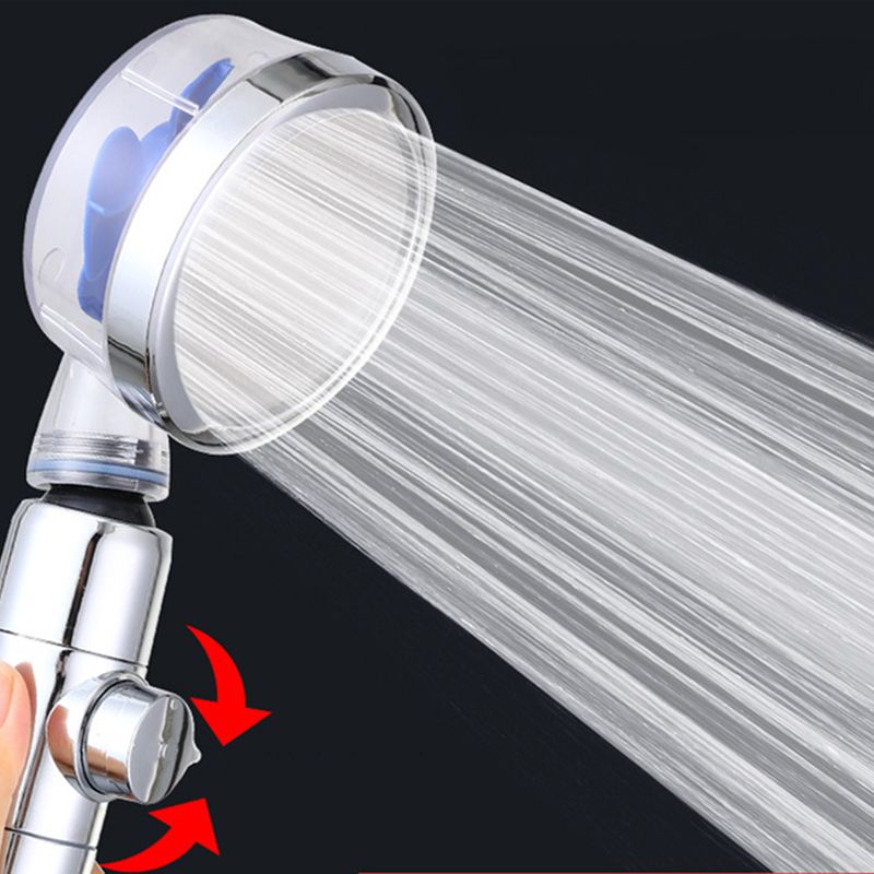Silver Handheld Shower Head with Katalyst Adjustable Shower Heads