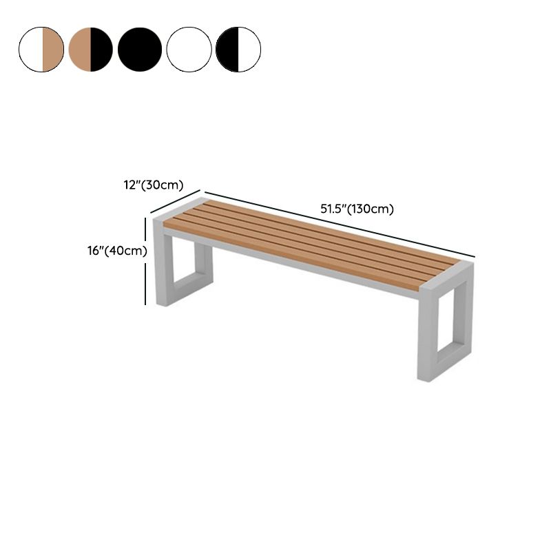 Industrial Rectangle Patio Dining Table 3 PCS Wood Dining Set with Bench