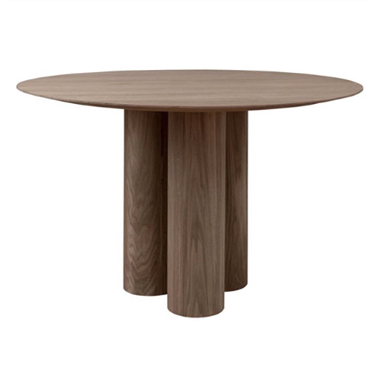 Round Dining Table Solid Wood  Modern Style Dinner Table for Home Kitchen
