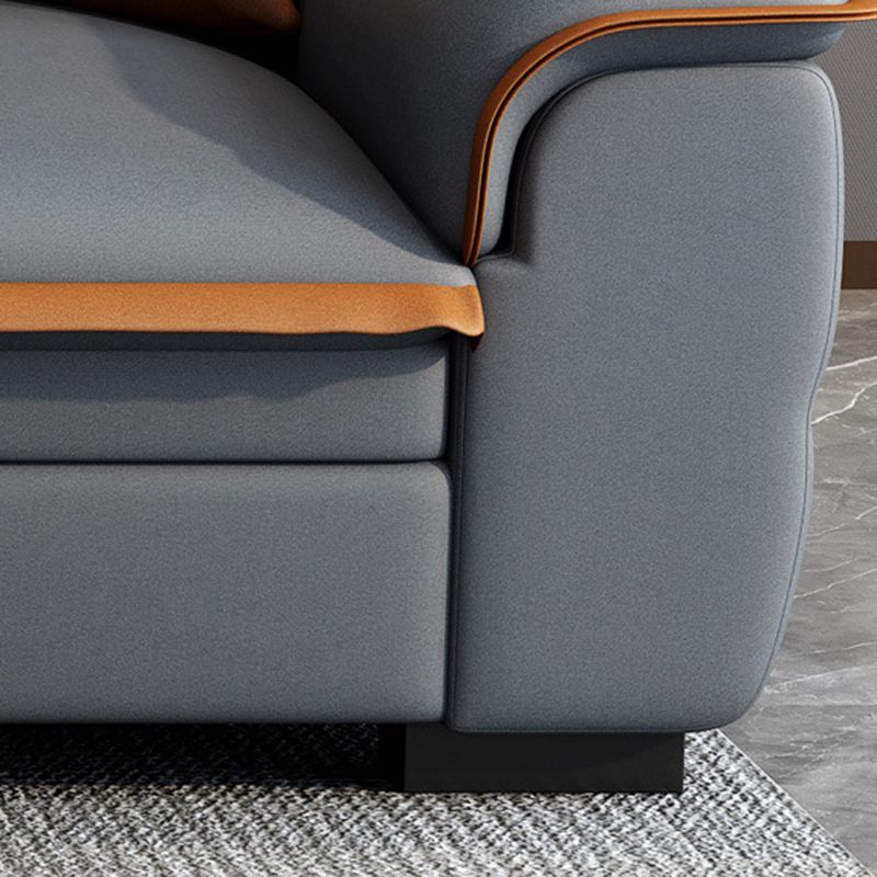 Grey Pillowed Back Cushions Furniture Sectionals with Pillows