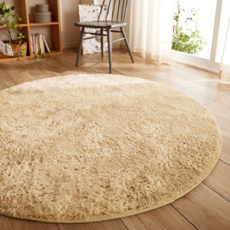 Modern Bedroom Rug Multi Colored Plain Area Carpet Fluffy Anti-Slip Backing Machine Washable Easy Care Rug