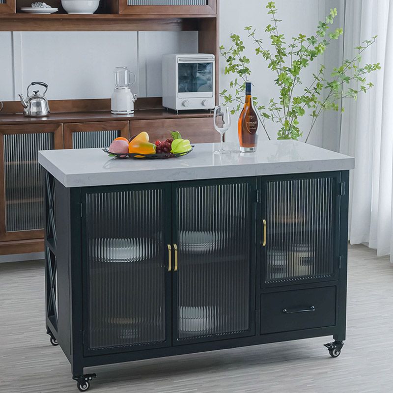 Modern Kitchen Island Table Dining Room Kitchen Island with Storage Cabinet