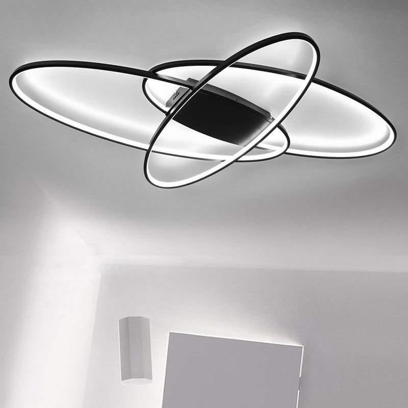 Luminaires semi-affleurants à lumières multiples de style moderne avec anneau en métal