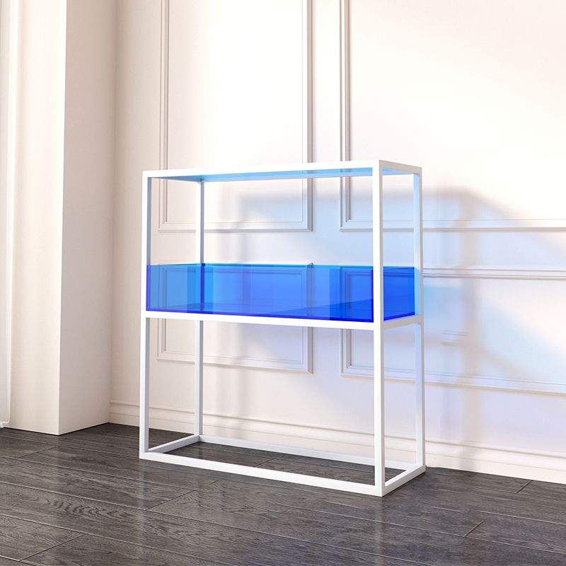 1-Tier Standard Bookshelf Modern Style Open Back Acrylic Bookcase
