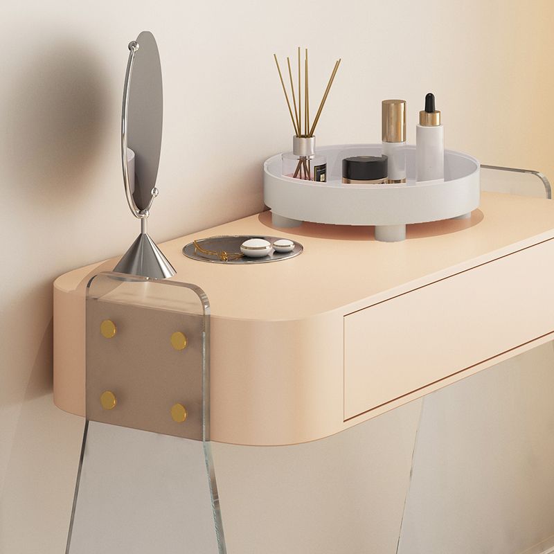 Contemporary 1 Drawer Makeup Vanity Desk Wood and Acrylic Dressing Table