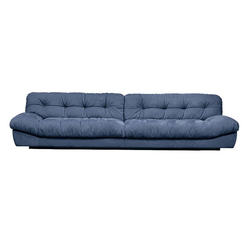 Modern Style Pine Material Base Cloth Art & Deerskin Blue Rectangular Armrest Sofa