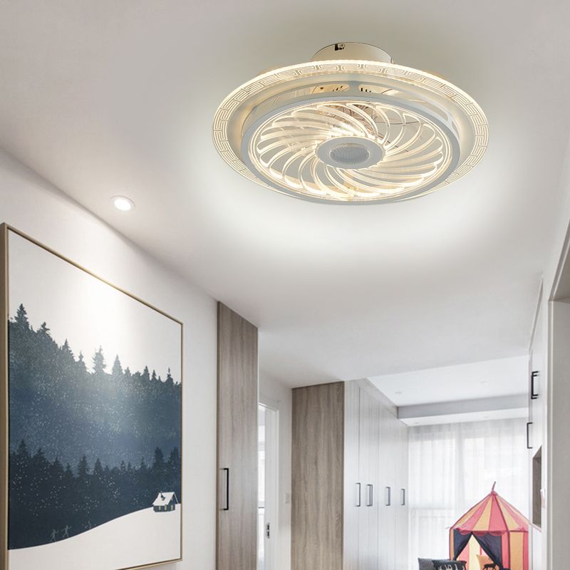 Light Acrilico della ventola per altoparlanti Bluetooth rotondo minimalista della camera da letto acrilico semifulò lampada montata