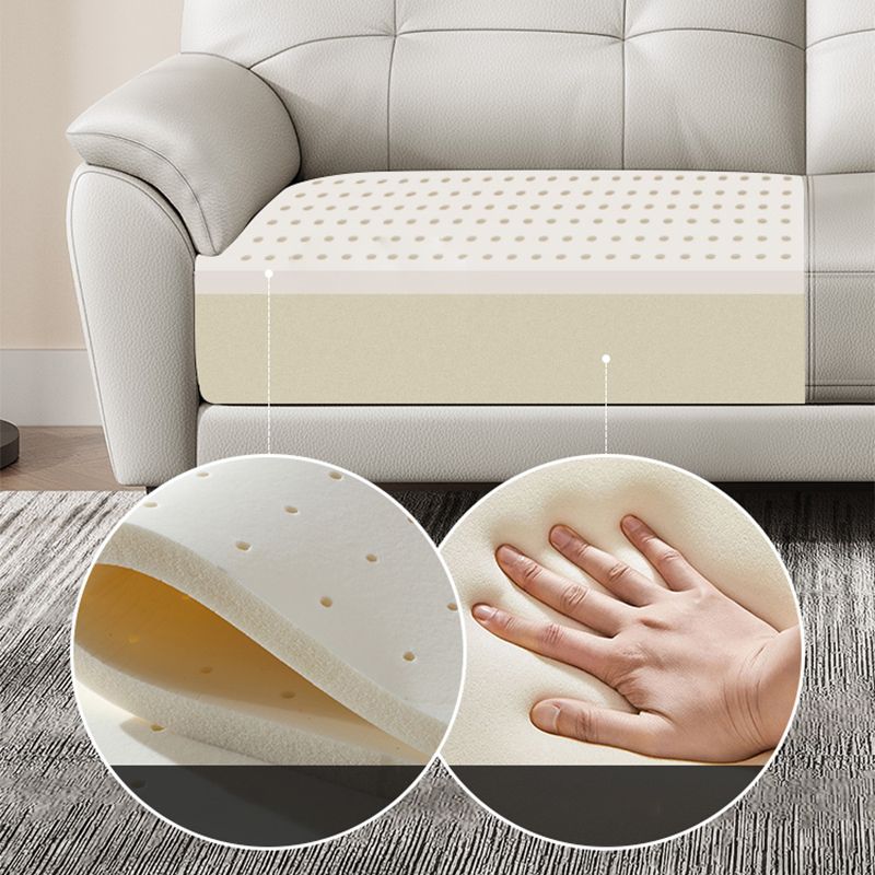 Leather Contemporary Pillow Top Arm Stain Resistant Settee Couch in White