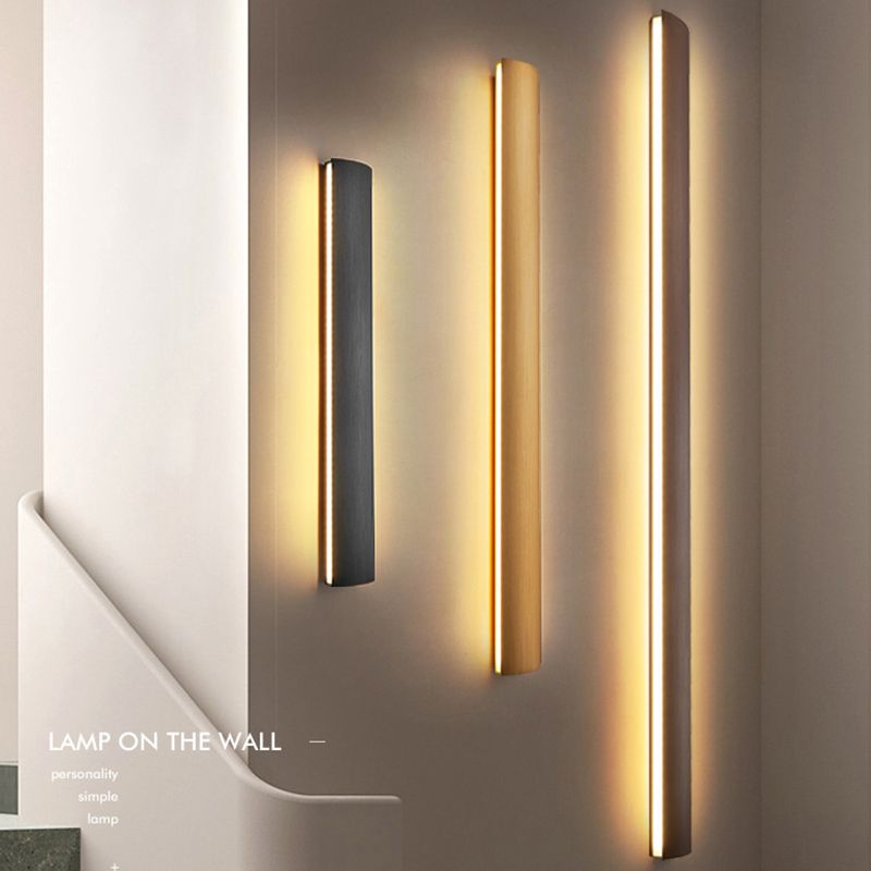Metal Linear Shade Wall Sconce Modern Style 1-Light Wall Mount Lighting