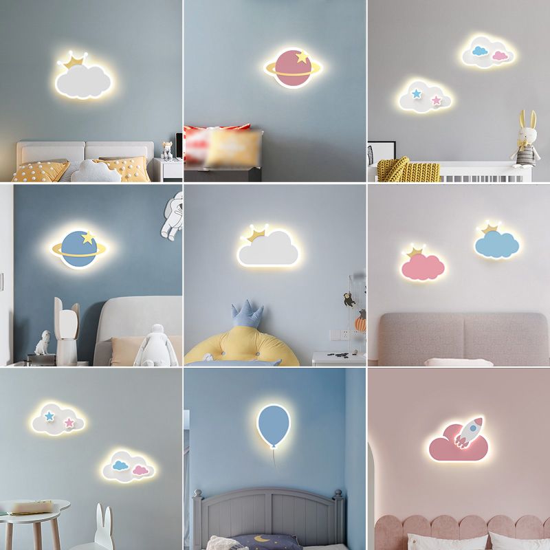 Metal Wall Sconce Lighting Kids Style LED Wall Mounted Lighting