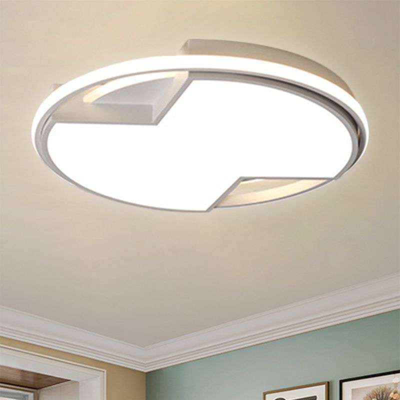 16,5"/20,5" W Apparecchio per montaggio ad incasso rotondo bianco Moderno LED metallico a soffitto a incasso in luce bianca/calda per camera da letto