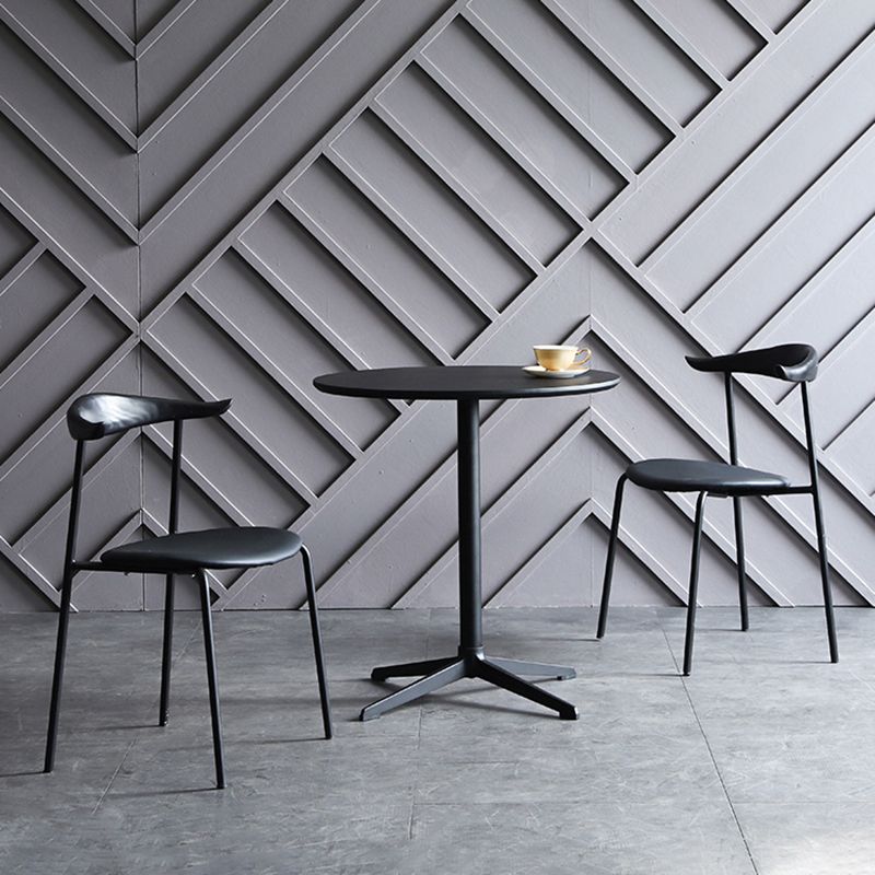 Sillas de comedor de estilo moderno, sillas laterales sin brazos con respaldo abierto y patas de metal para cocina
