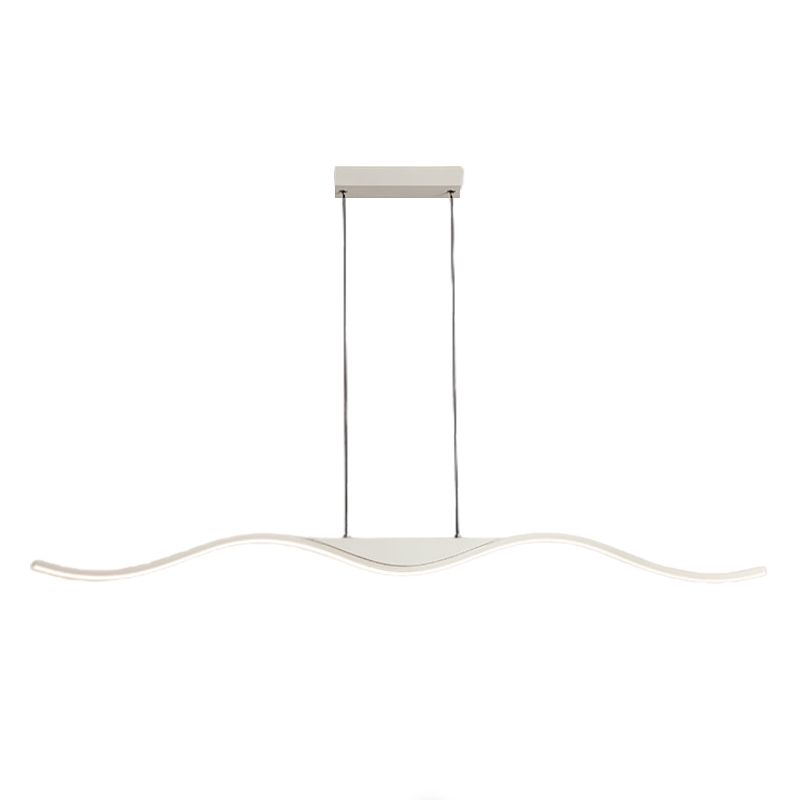 White Linear Kitchen Island Lighting Metal Square Ceiling Light for Living Room