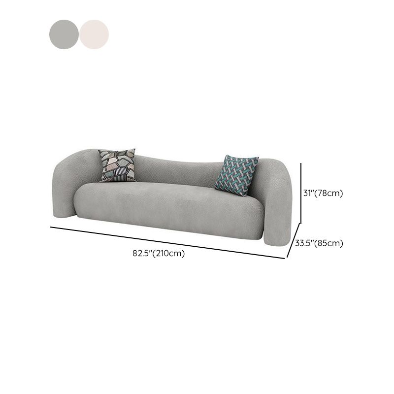 Contemporary Curved Loveseat Solid Color Tight Back Settee for Living Room
