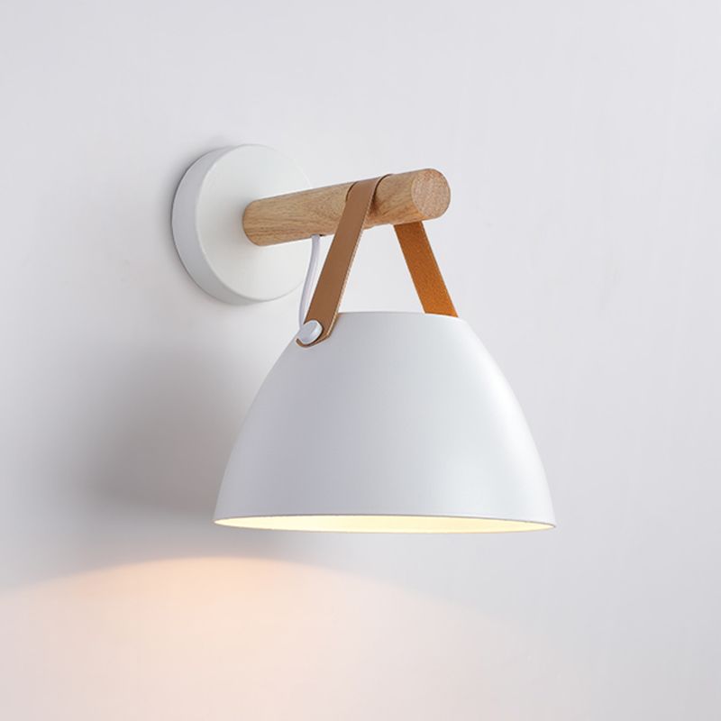 Cone Shape Metal Wall Light Industrial Style 1-Light Wall Light Sconce in White
