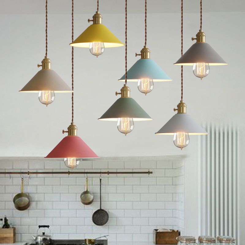 Cône suspendu pendant lumière simplicité metal metal suspendu luminaire pour restaurant