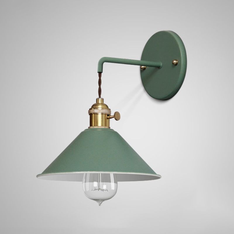 1 Light Metal Wall Mounted Light Fixture Modern Cone Wall Sconce Lighting for Dining Room