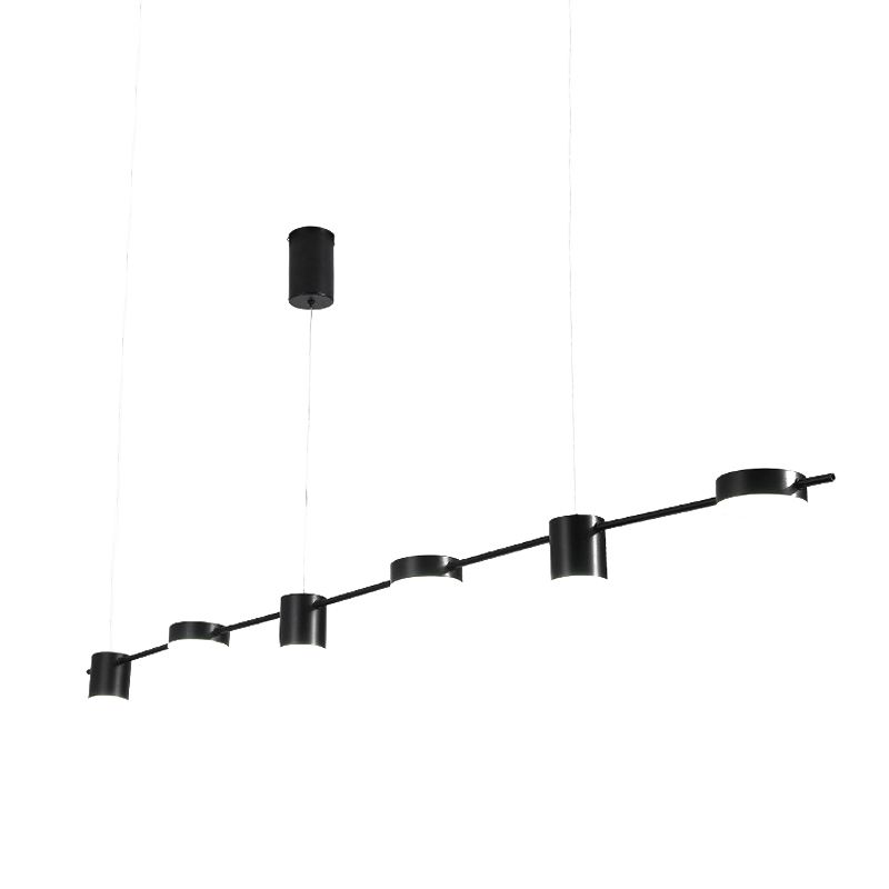 Modernism 3/5/6-Light Ceiling Light LED Kitchen Island Lighting in Golden/Black
