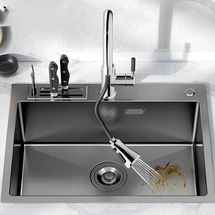 Soundproof Kitchen Sink Overflow Hole Design Kitchen Sink with Drain Assembly