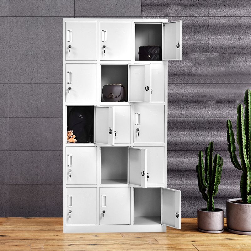 Contemporary White Wardrobe Cabinet Steel Wardrobe Armoire for Home