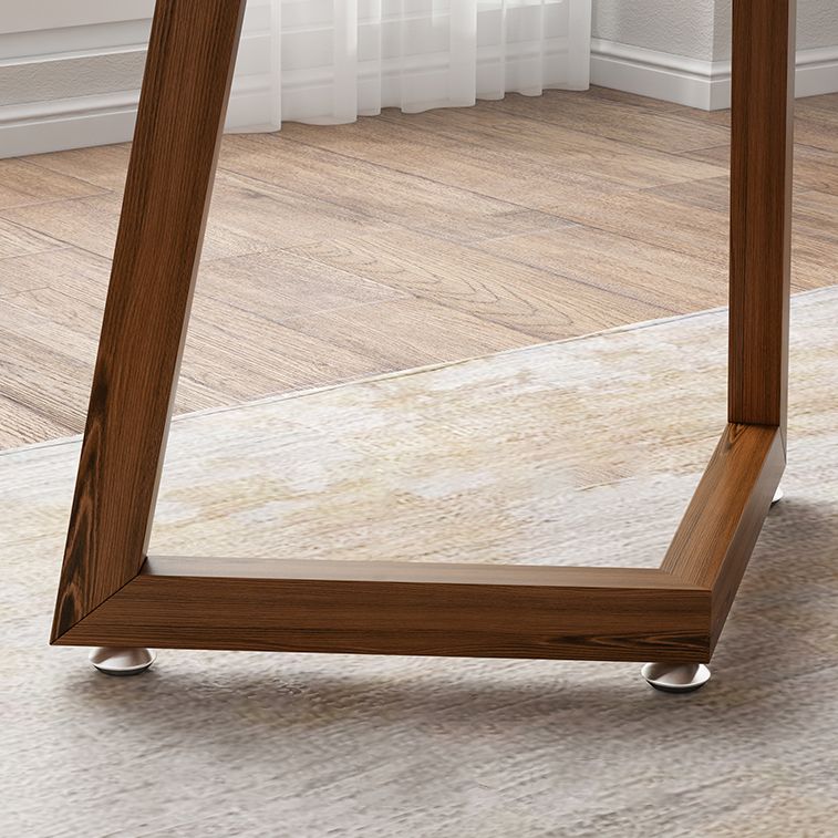 Modern MDF Rectangle Shape Dining Set Kitchen Standard Dining Set with Double Pedestal Base