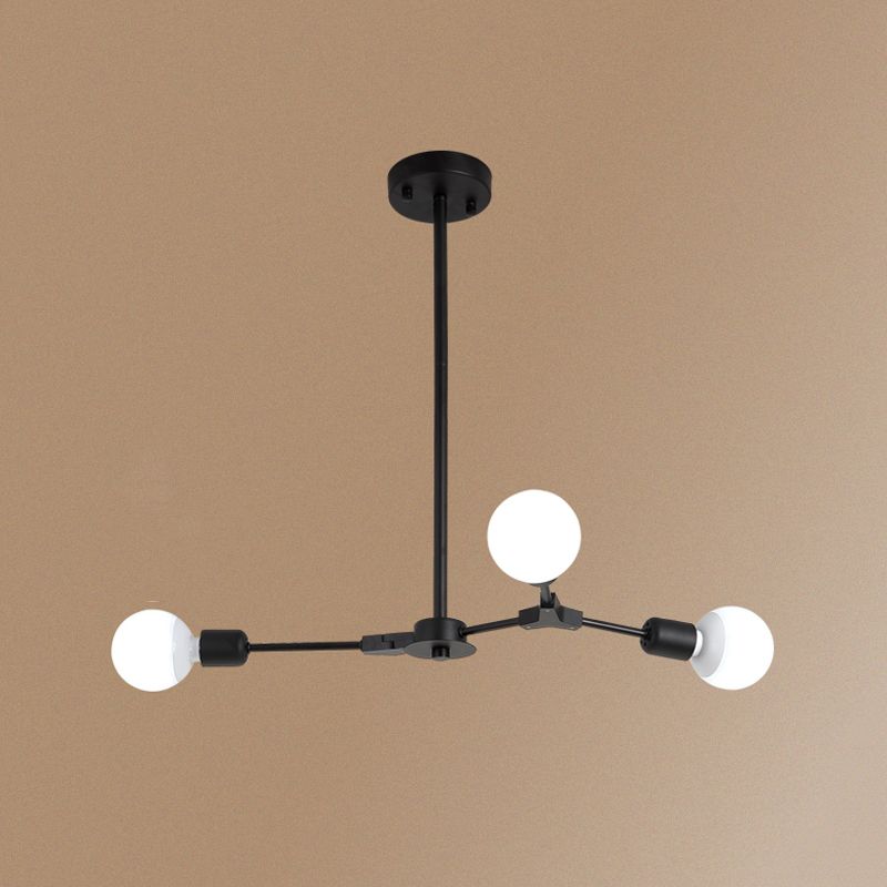 Postmodern Bare Bulb Hanging Light Metal Chandelier Light for Dining Room