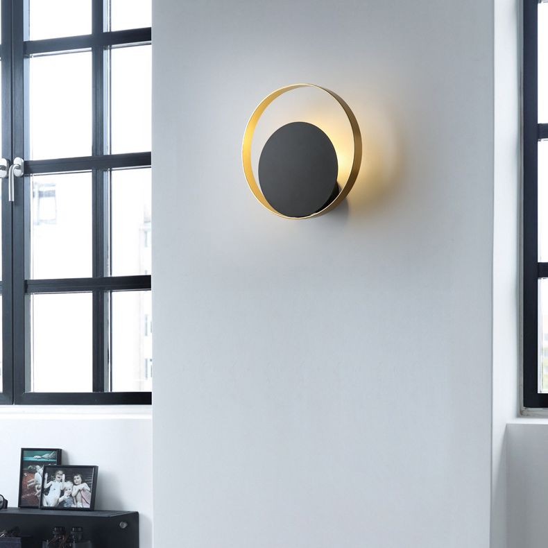 Electroplate Iron Single Wall Lamp in Modern Artistic Style Circular Indoor Wall Sconce