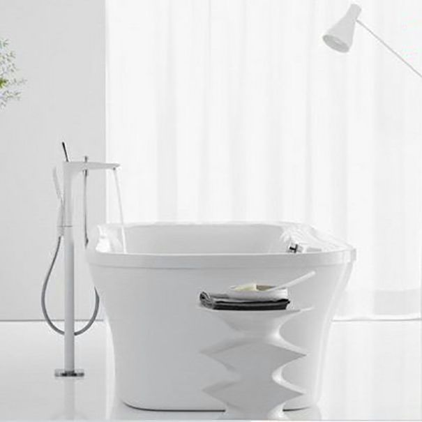 Floor Mounted Freestanding Tub Filler Single Handle Freestanding Faucet with Hose