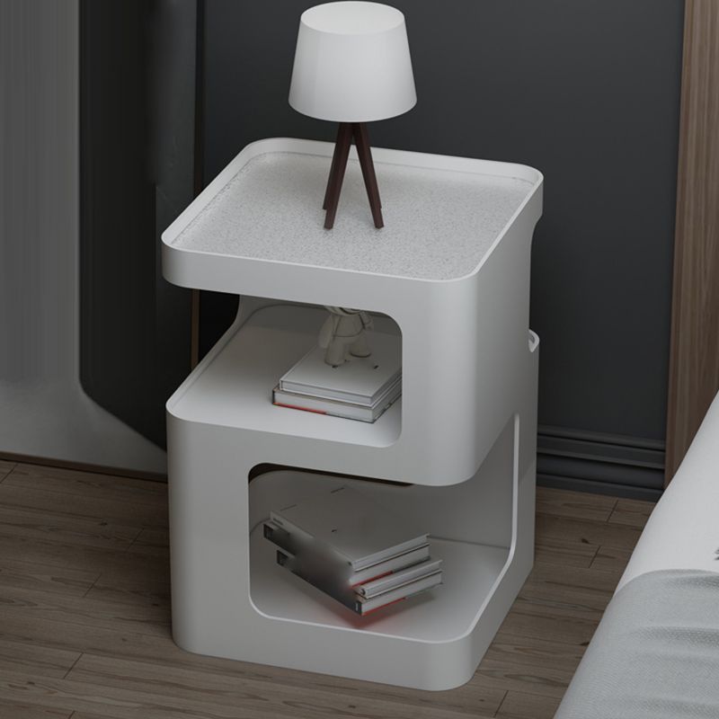 Modern Metal Bed Nightstand Open Storage Night Table for Bedroom