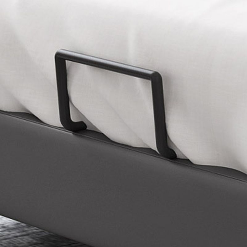 Dark Grey Platform Bed Wood and Upholstered Platform Bed Frame with Metal Legs