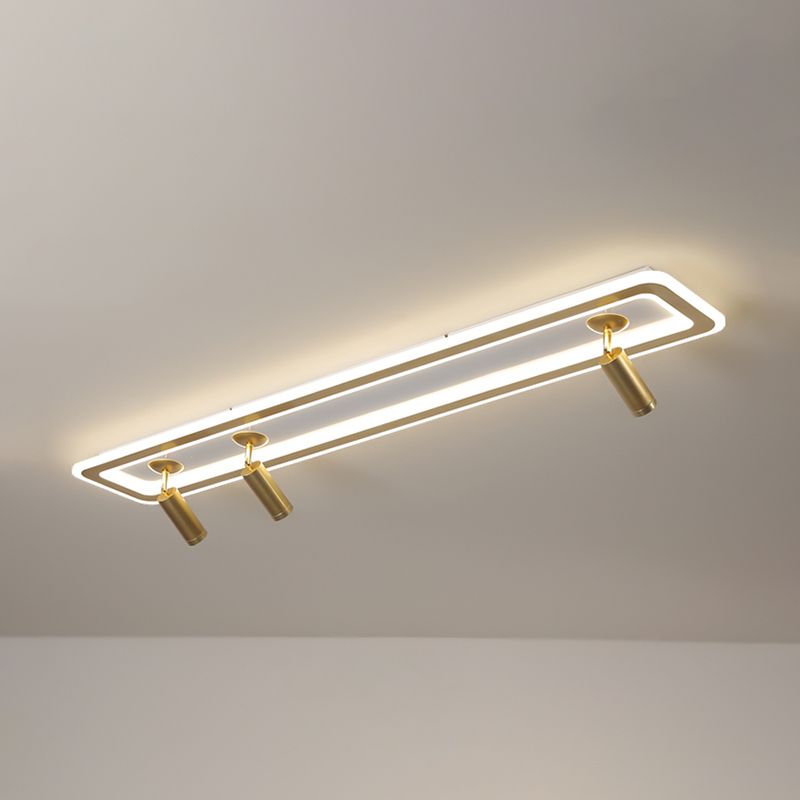 Metal Square Flush Ceiling Light Modern Multi-Lights Flush Ceiling Light Fixtures in Gold