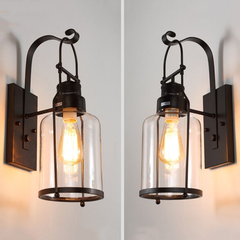 Accesorio de iluminación de pared sombreada cafetera de vidrio de estilo industrial Luz de pared